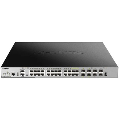 D-Link DGS-3630-28PC/SI 28-Port Gigabit L3 Managed Switch, 20x 10/100/1000BASE-T PoE, 4x Combo 10/100/1000BASE-T/SFP, 4x 10G SFP+